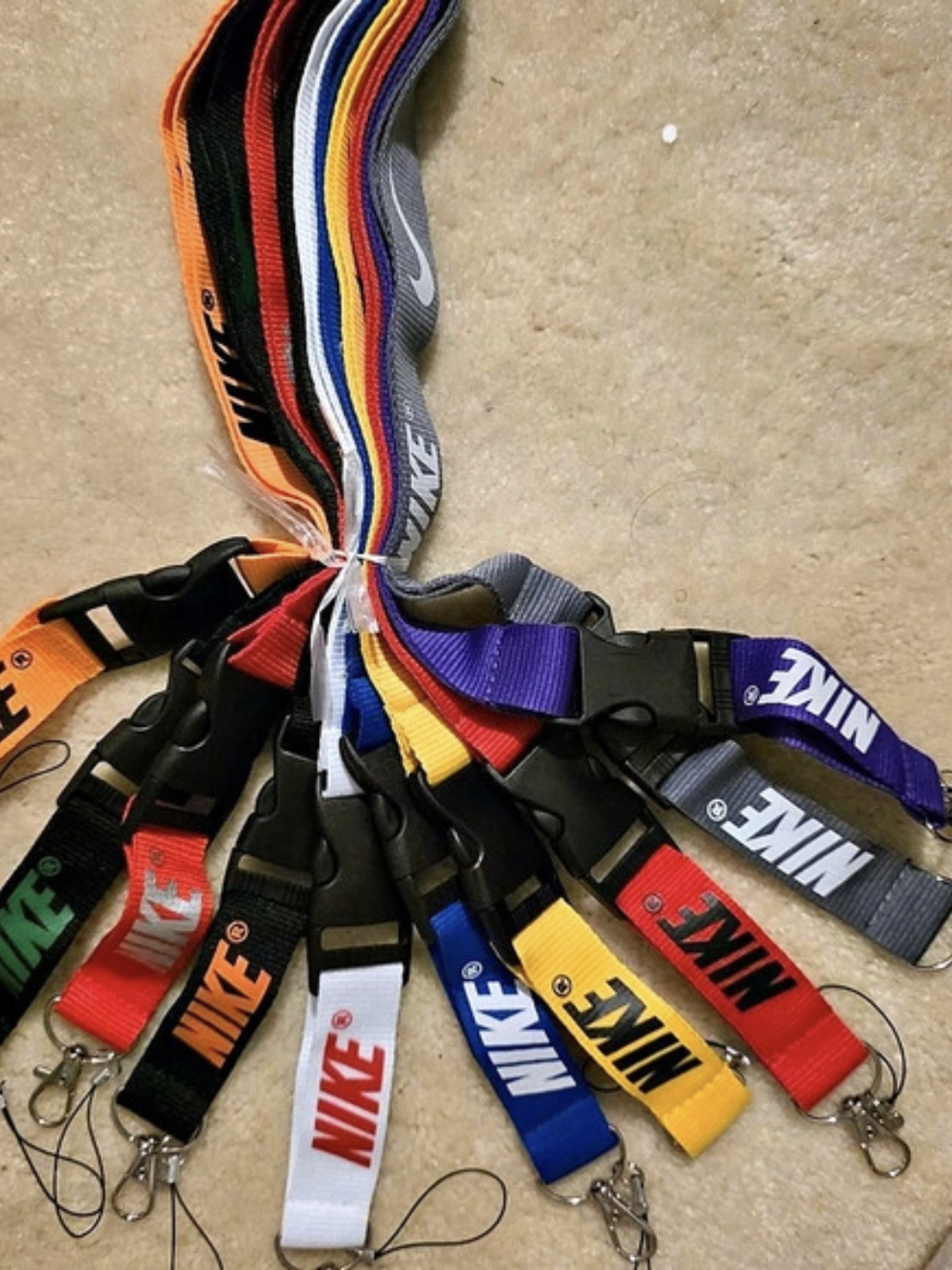 Nike Club Standard Lanyard Strap Keychains Black & Multicolor